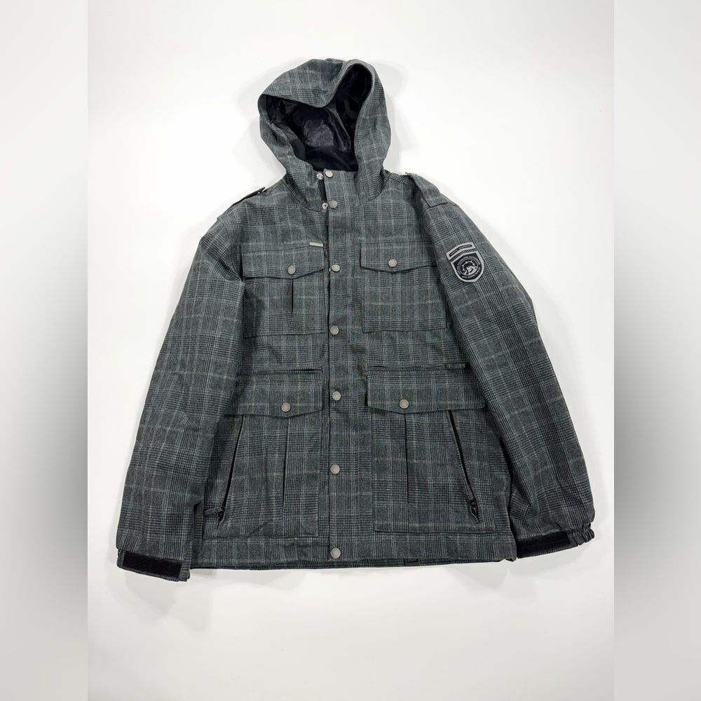 Men's Empyre grey plaid snowboard jacket size small